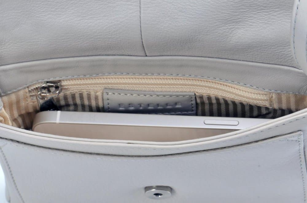 Malá kožená crossbody kabelka ET-0985 světle šedá 5
