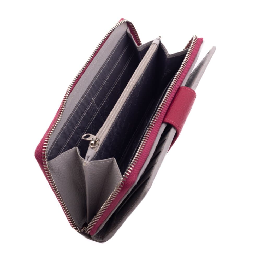 Dámská peněženka kožená SEGALI 7617 B grey/viva magenta 6