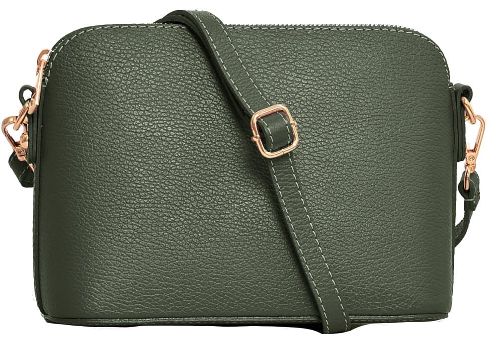 MaxFly dámská kožená kabelka crossbody 5232 zelená - oliva 2