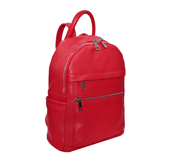 MAXFLY Menší kožený batoh 5640 červený 2