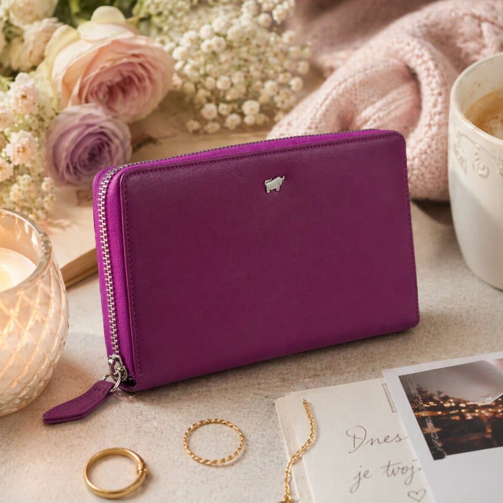 Dámská kožená peněženka Braun Büffel JOY s RFID ochranou – Purple Plum 41355-294-084 5