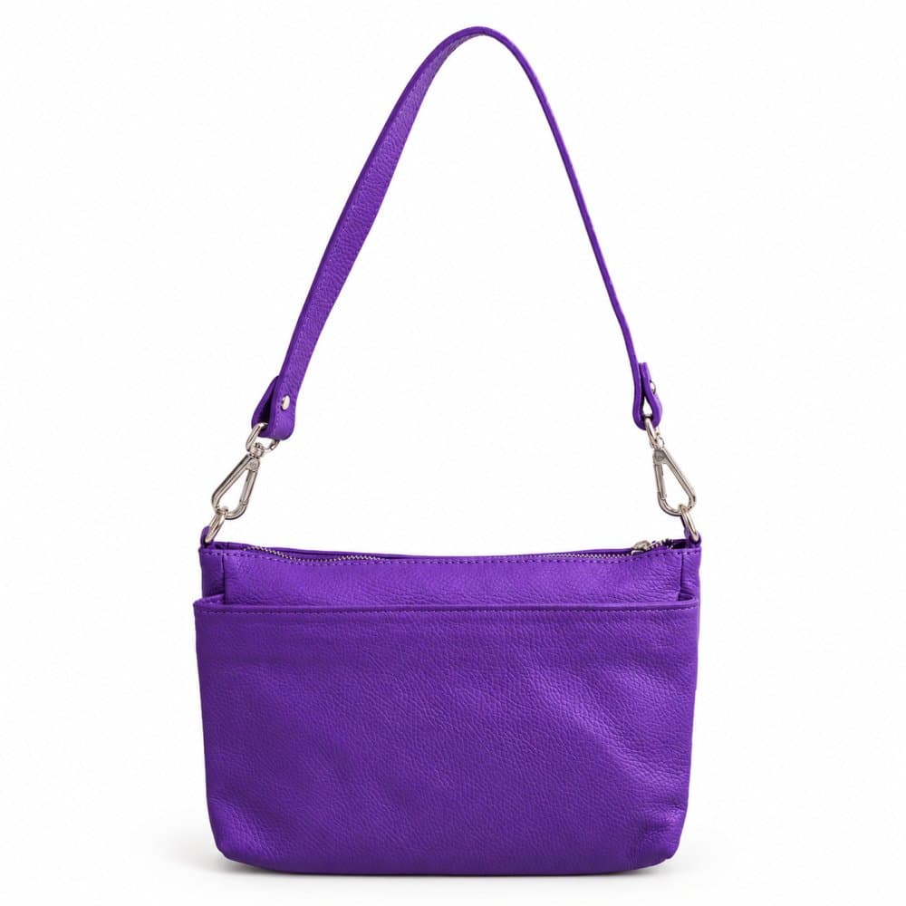 Kožená kabelka SARA BAGS fialová