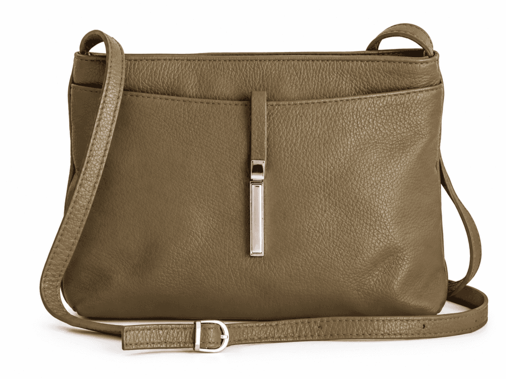 Dámská kožená crossbody kabelka SARA BAGS 5085 zelená - olivová