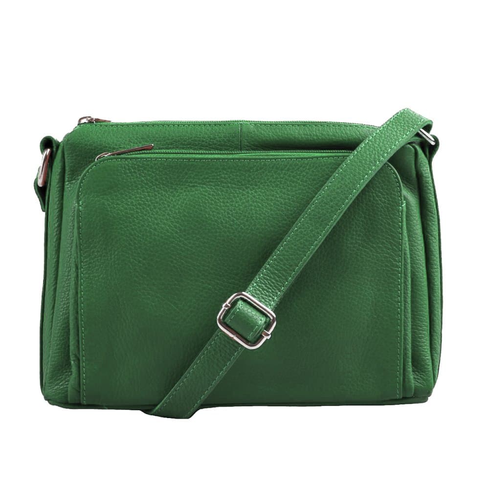Kožená crossbody kabelka SARA BAGS 5542 verde zelená