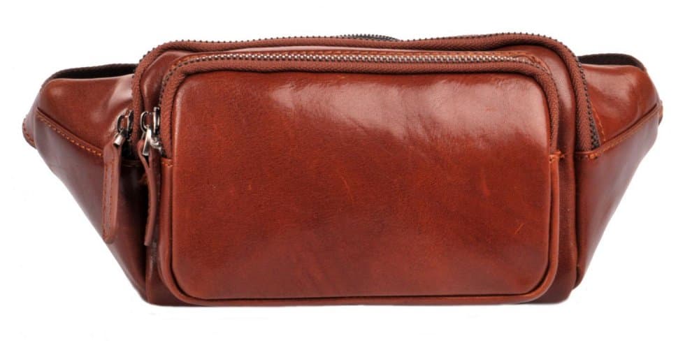 Giglio leather Kožená ledvinka VP1202 světle hnědá - poslední kus