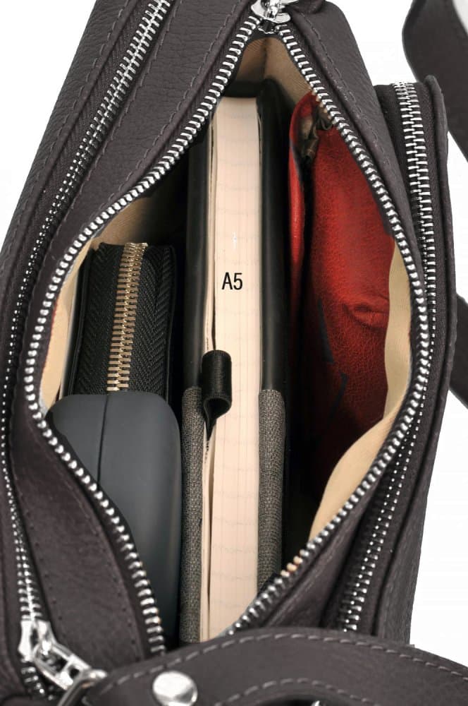 Kožená crossbody kabelka SARA BAGS 5542 tmavě hnědá 4