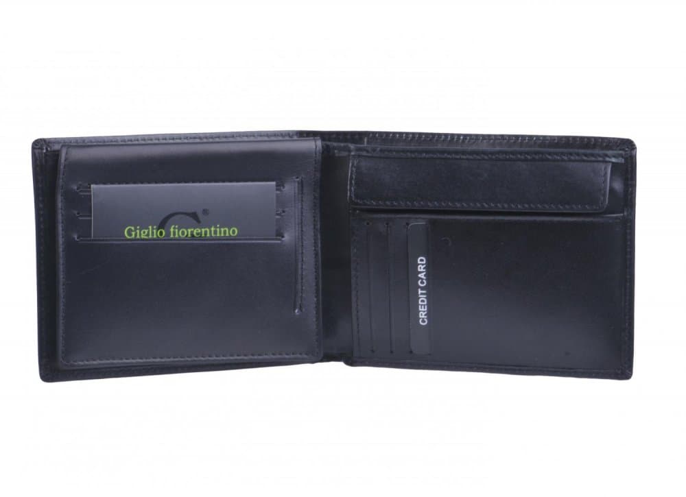 Giglio leather Pánská peněženka GF-011 černá zipová kapsa na mince 3