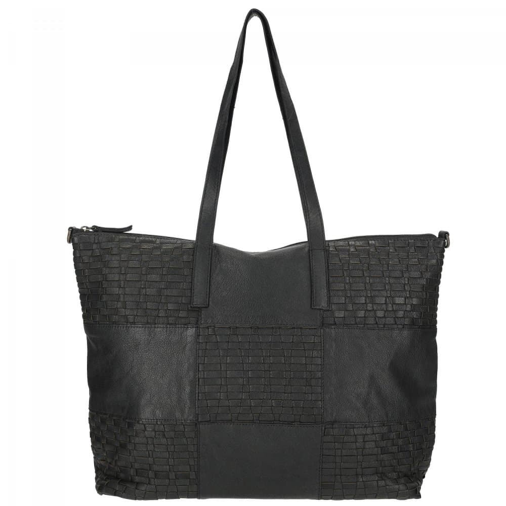 Proplétaná velká kožená shopper kabelka Enrico Benetti Sicily 89033-001 černá 3