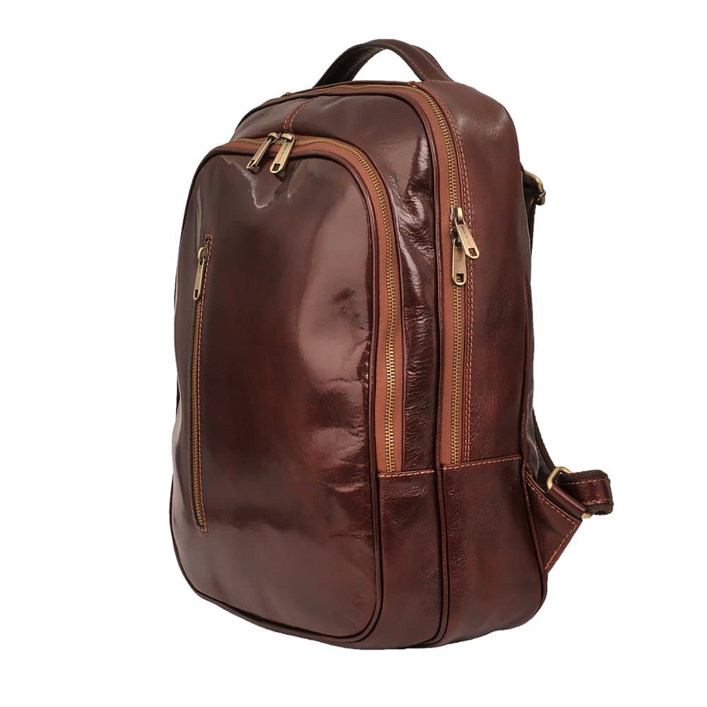 Velký kožený batoh SARA BAGS T04 hnědý – pravá hovězí kůže 3