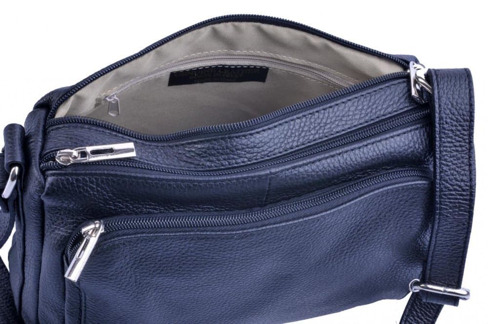 Kožená crossbody kabelka SARA BAGS 5542 modrá 4