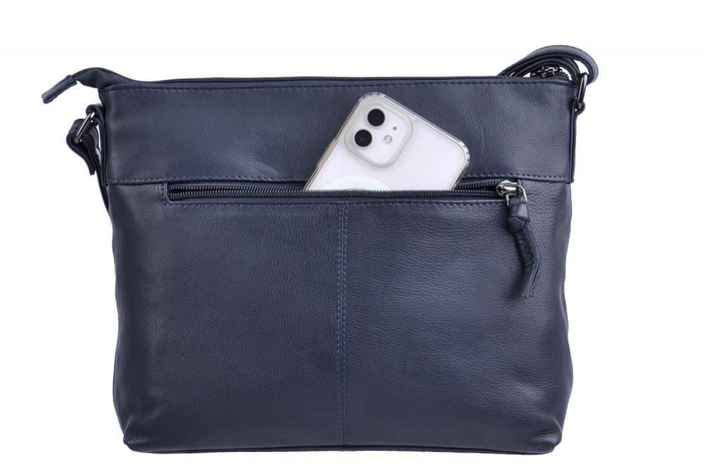 New Bags kožená kabelka LB-296 tmavě modrá 5
