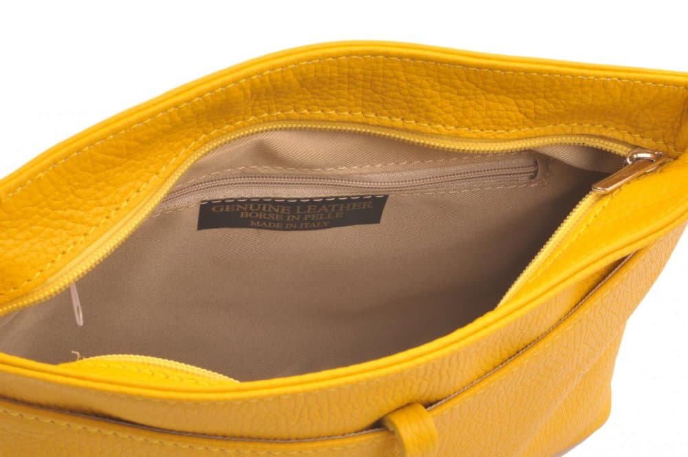 Kožená crossbody kabelka SARA BAGS 5085 žlutá 5