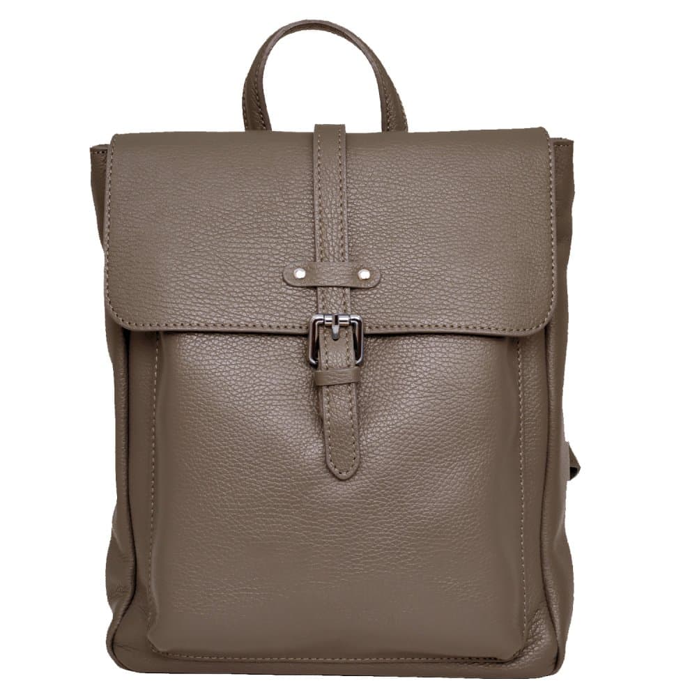 MaxFly Kožený batoh dámský 6007 světle hnědý - taupe