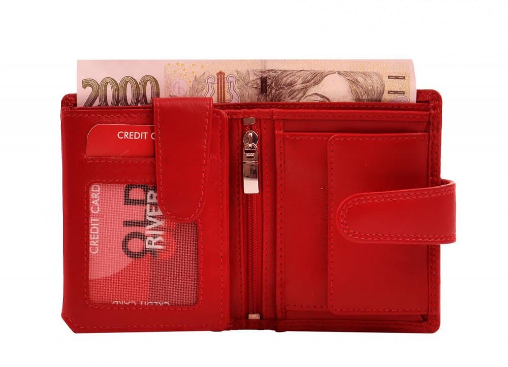 Dámská malá kožená peněženka 3257 červená s RFID ochranou 4