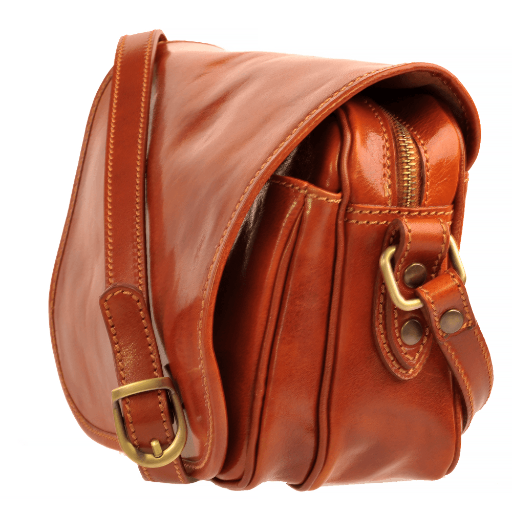 Giglio leather Dámská kožená kabelka 0588 světle hnědá 4
