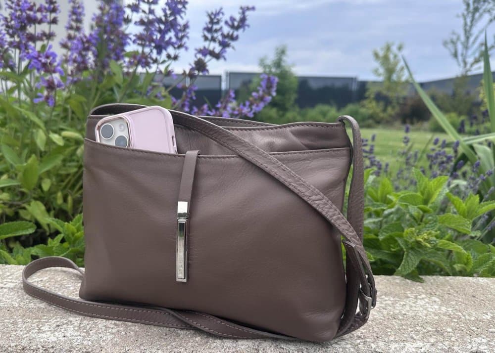 MaxFly kožená kabelka 5085 taupe - nugátová 2