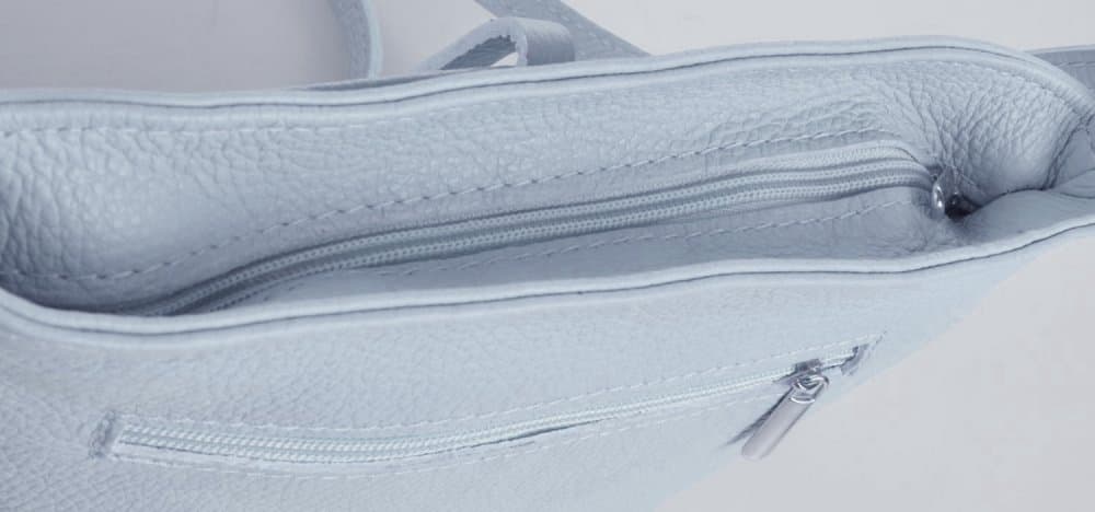 MaxFly kožená kabelka 5085 světle modrá 4