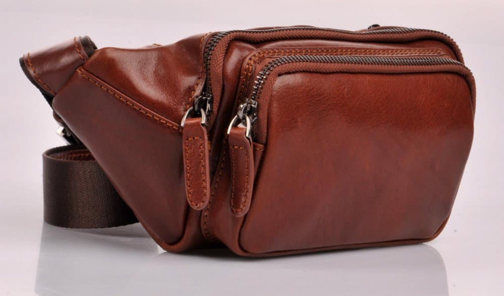Giglio leather Kožená ledvinka VP1202 světle hnědá - poslední kus 2