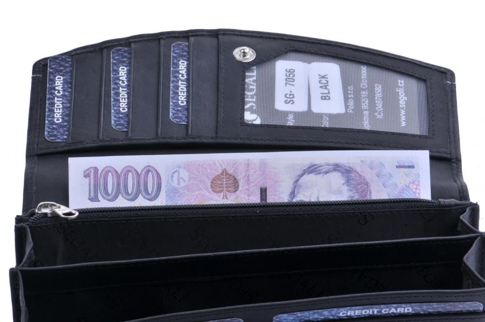 Dámská kožená peněženka SG-7056 černá 5