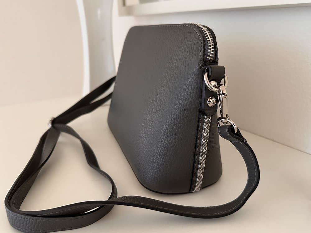 MaxFly dámská kožená kabelka crossbody 5232 šedá 5