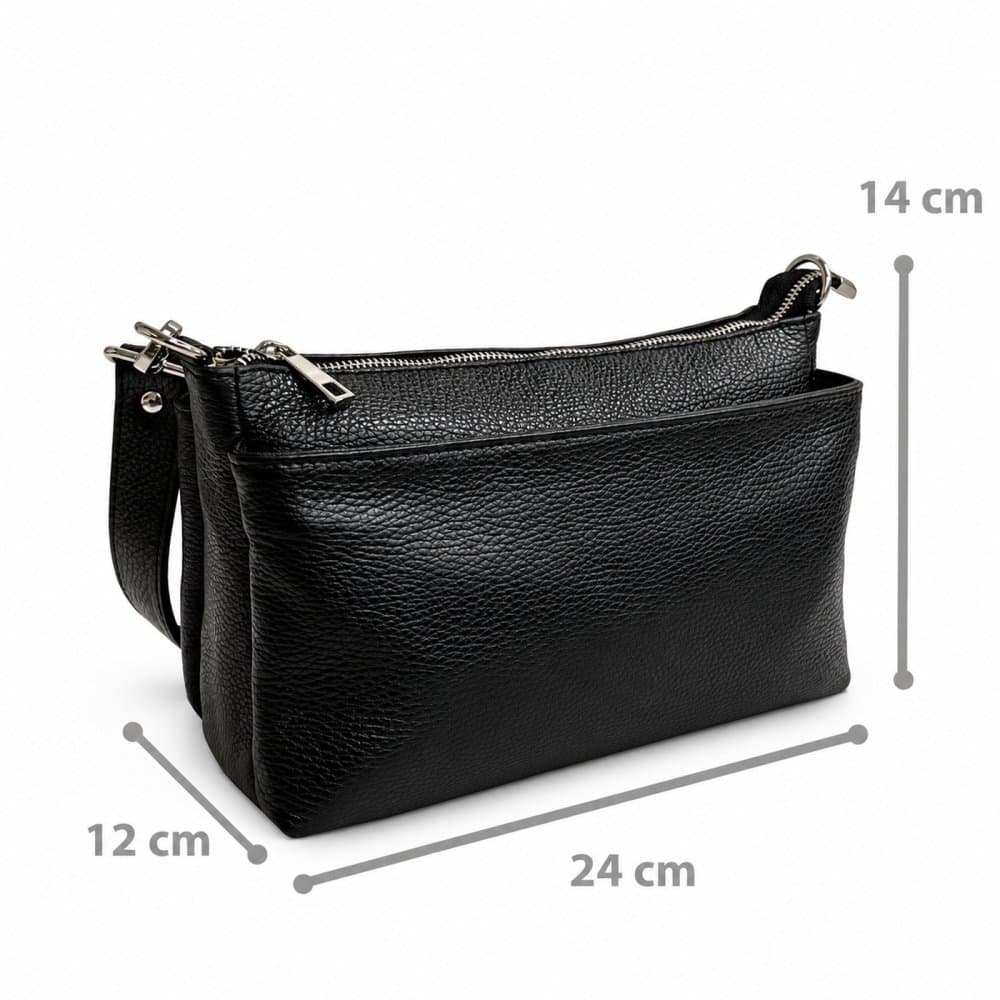 Sara Bags Kožená kabelka 6358 černá 2