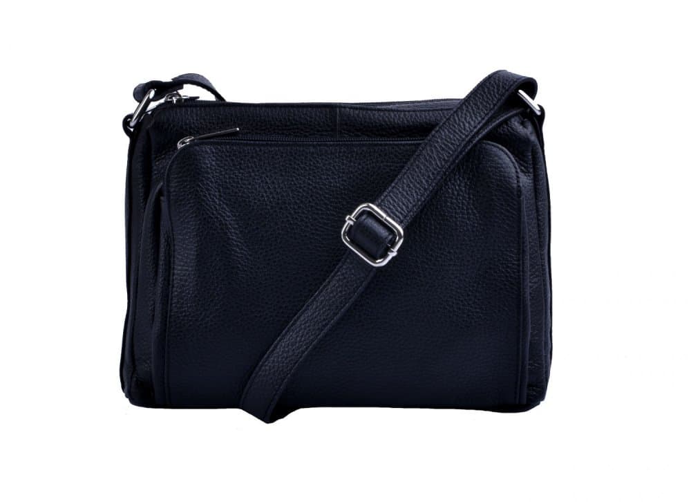 Kožená crossbody kabelka SARA BAGS 5542 černá