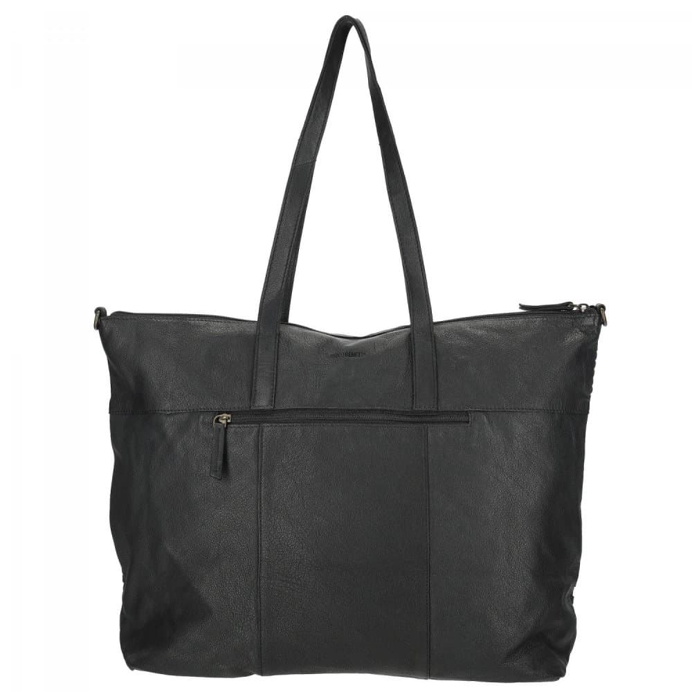 Proplétaná velká kožená shopper kabelka Enrico Benetti Sicily 89033-001 černá 6