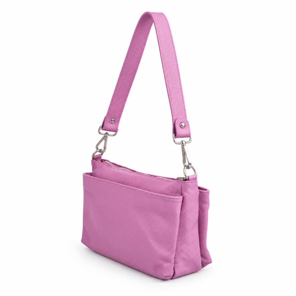 Kožená kabelka SARA BAGS 6358 růžová 5