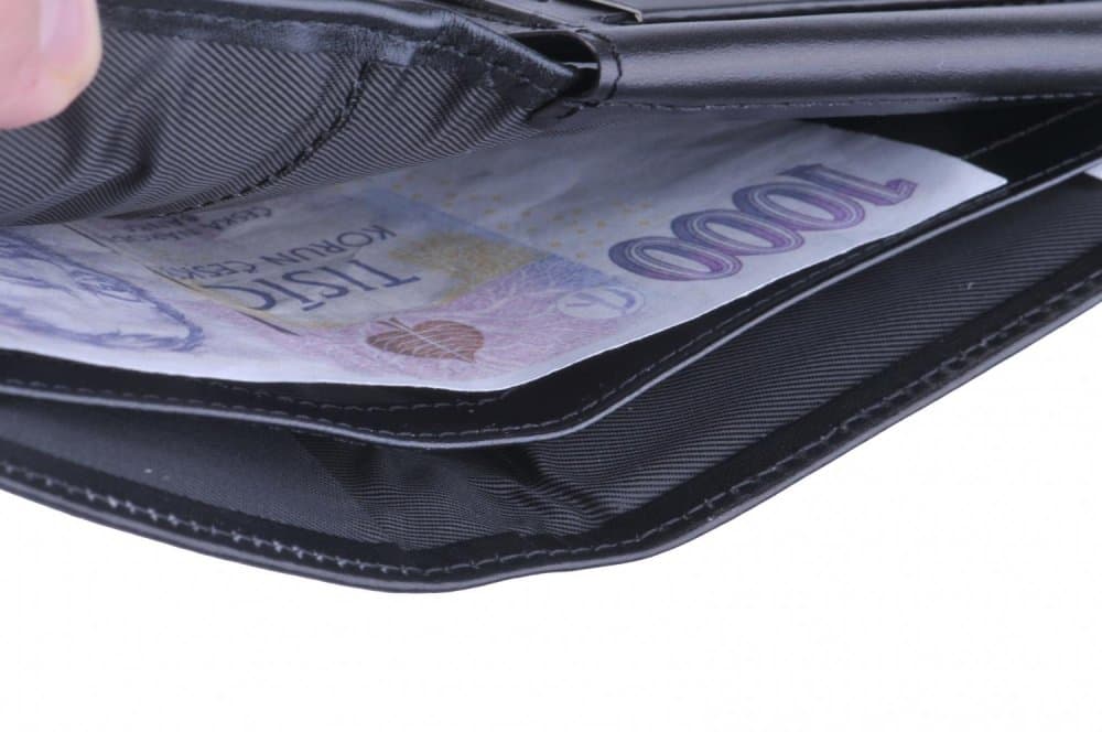 Giglio leather Pánská peněženka GF-011 černá zipová kapsa na mince 4