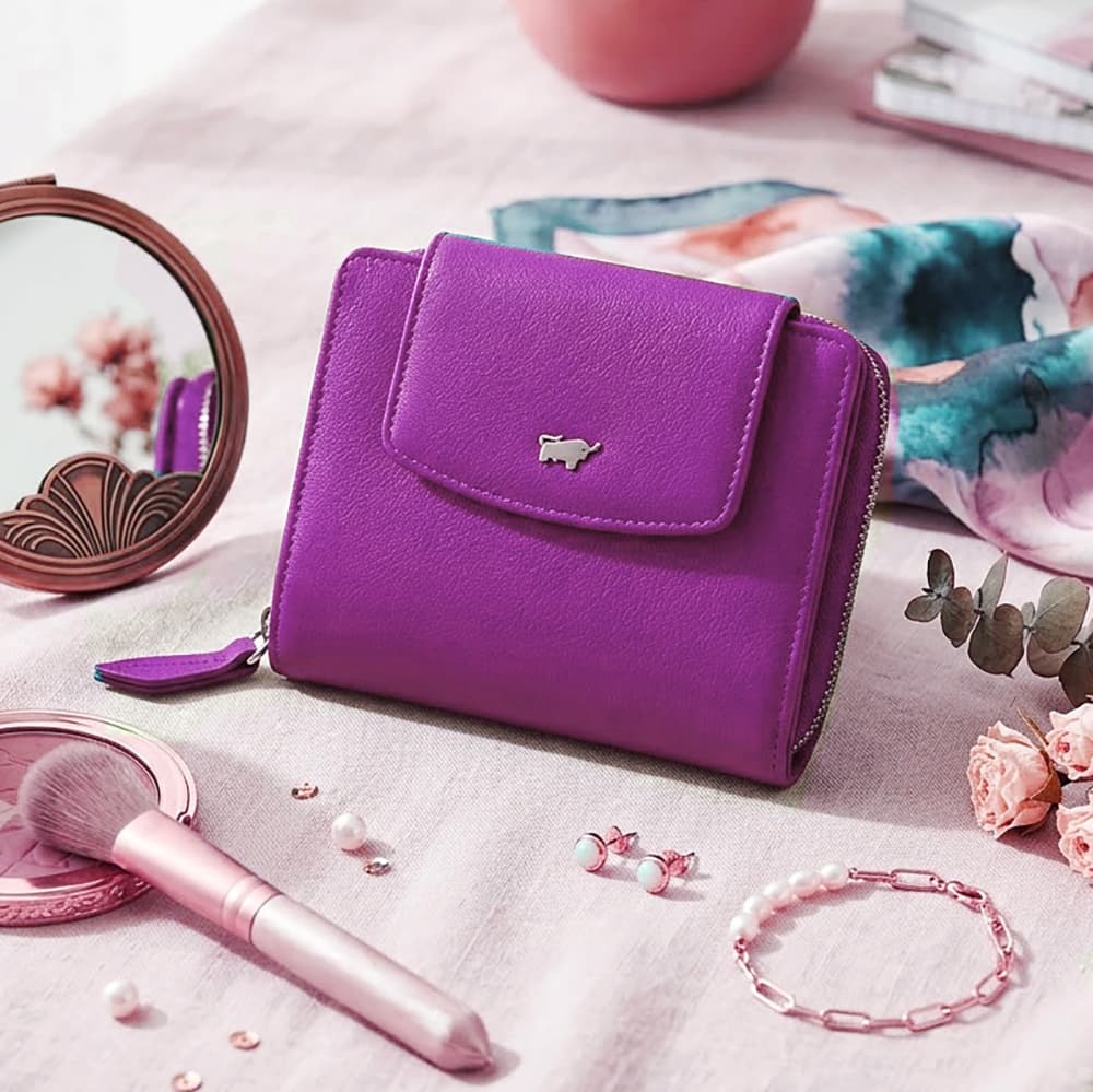 Braun Büffel Dámská peněženka z hladké kůže s RFID ochranou – střední velikost 41353-294-084 Purple Plum 4
