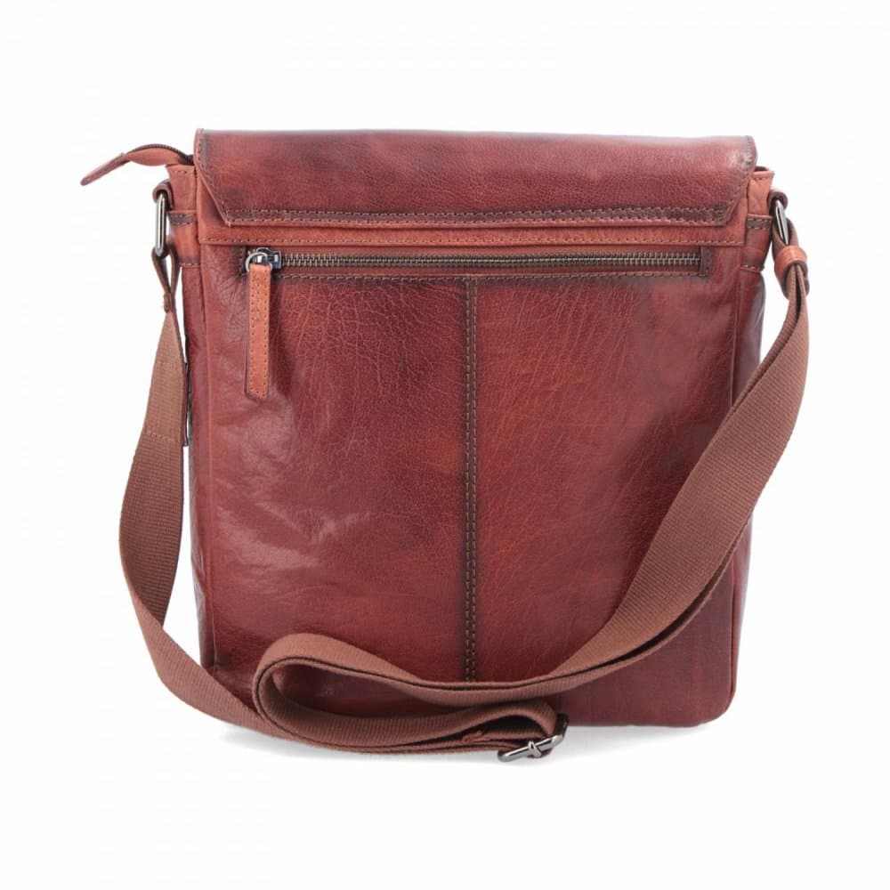 Poyem Kožená crossbody taška 2207 hnědá cognac 3