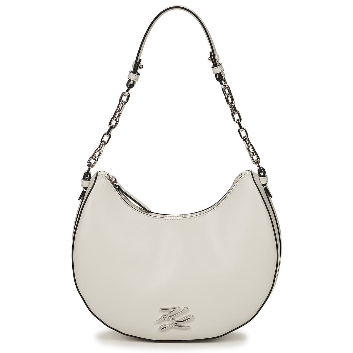 Kabelka přes rameno Karl Lagerfeld K/Autograph Moon Shoulder BAG, bílá