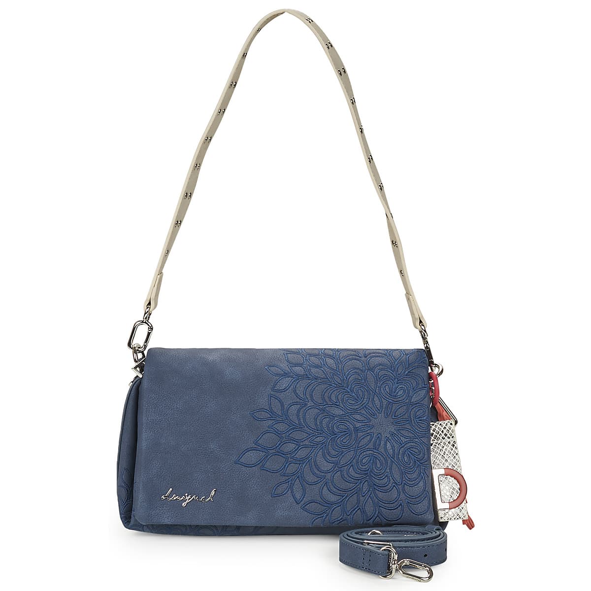 Kabelka přes rameno Desigual Sierra Naron Medium Flap, modrá