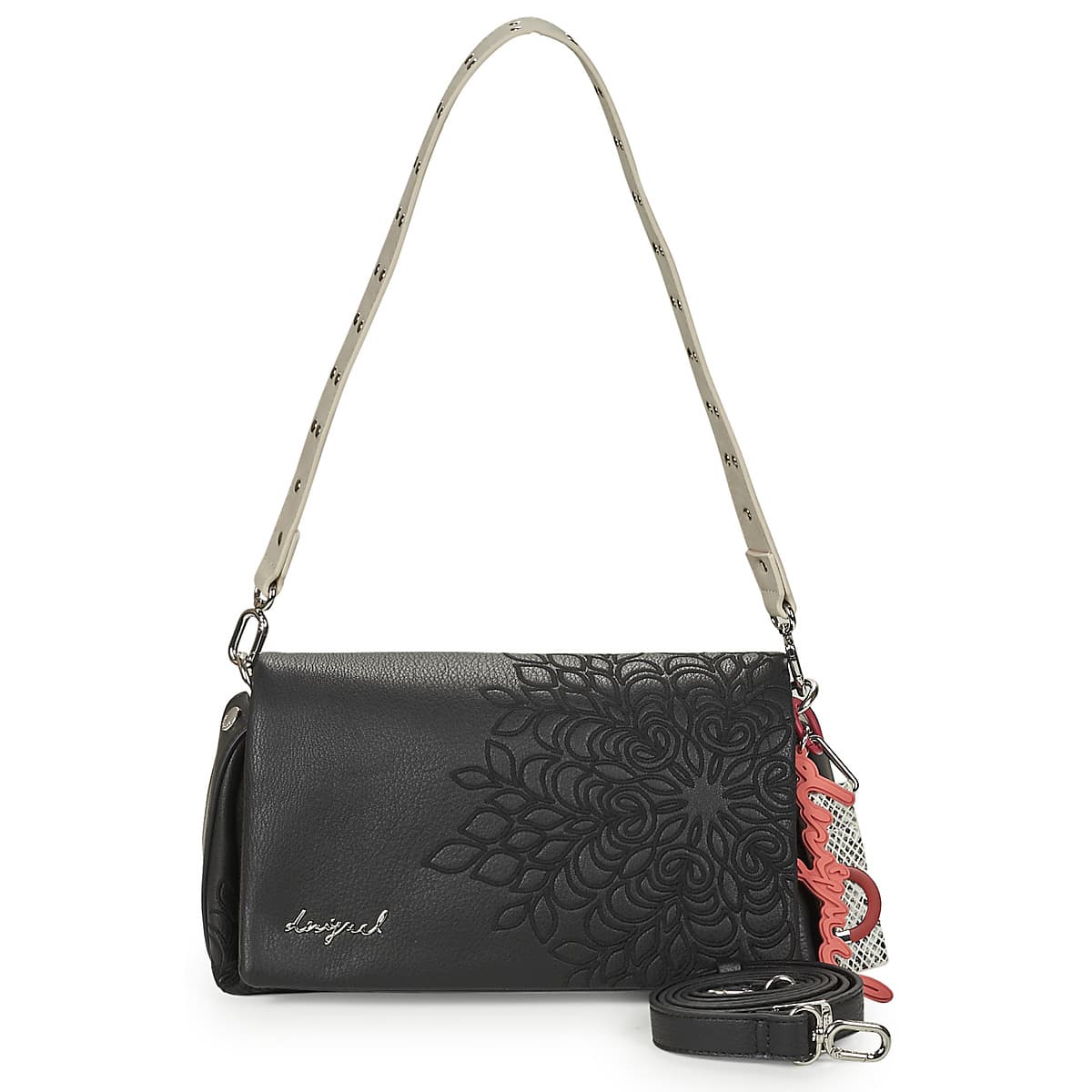 Kabelka přes rameno Desigual Sierra Naron Medium Flap, černá