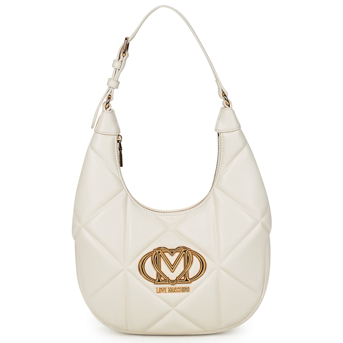 Kabelka přes rameno Love Moschino Embossed Q, béžová
