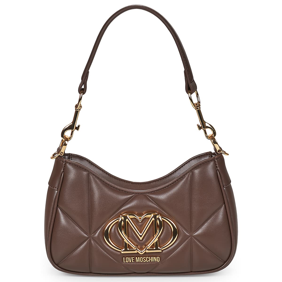 Kabelka přes rameno Love Moschino Embossed Q, hnědá