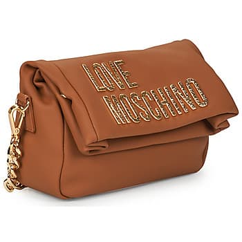 Kabelka přes rameno Love Moschino Bold Love Hammered, hnědá 2