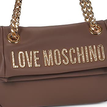 Kabelka přes rameno Love Moschino Bold Love Hammered, hnědá 4