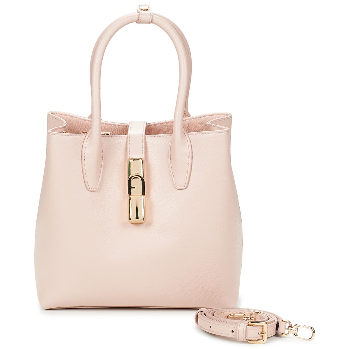 Kabelka přes rameno Furla Goccia S Tote Base 22, růžová