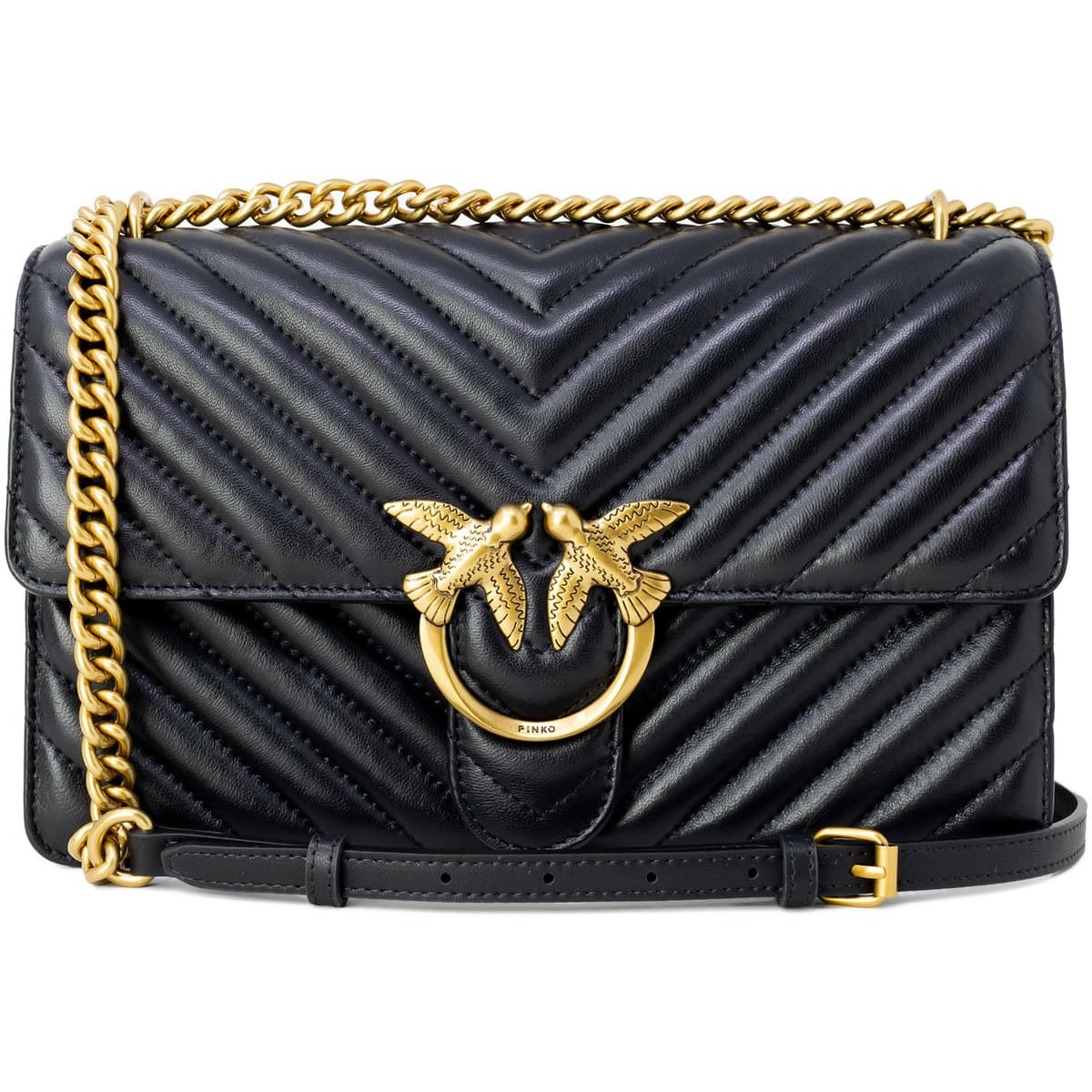 Kabelka přes rameno Pinko Love ONE Classic DC Sheep Nappa Chevron 100941 A0GK