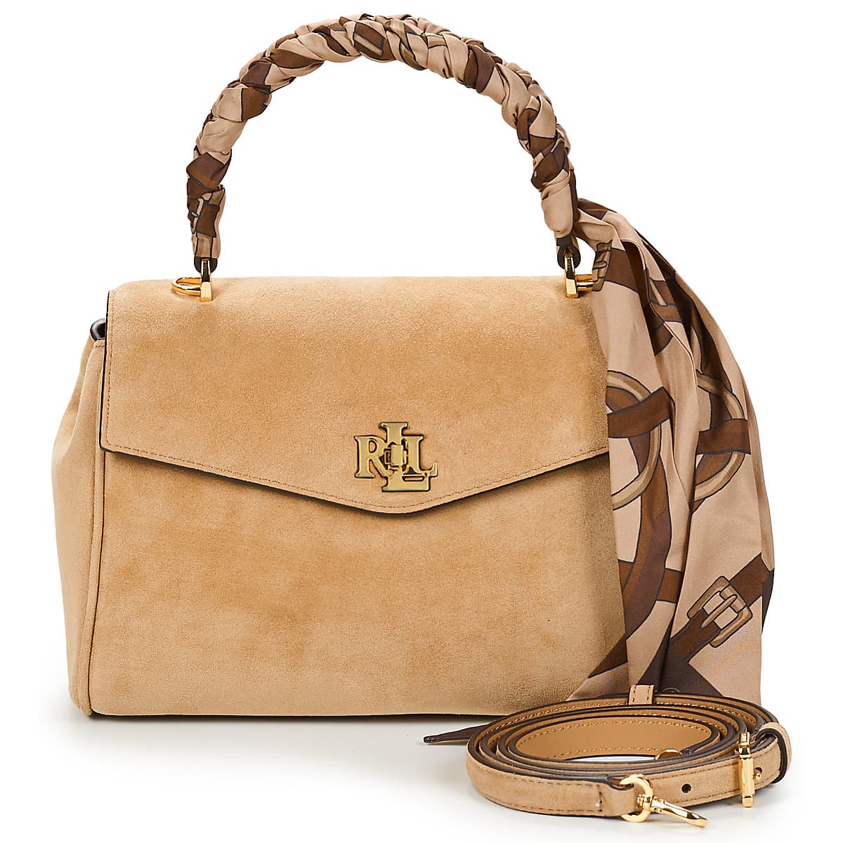 Kabelka Lauren Ralph Lauren Farrah Soft Satchel Small, béžová