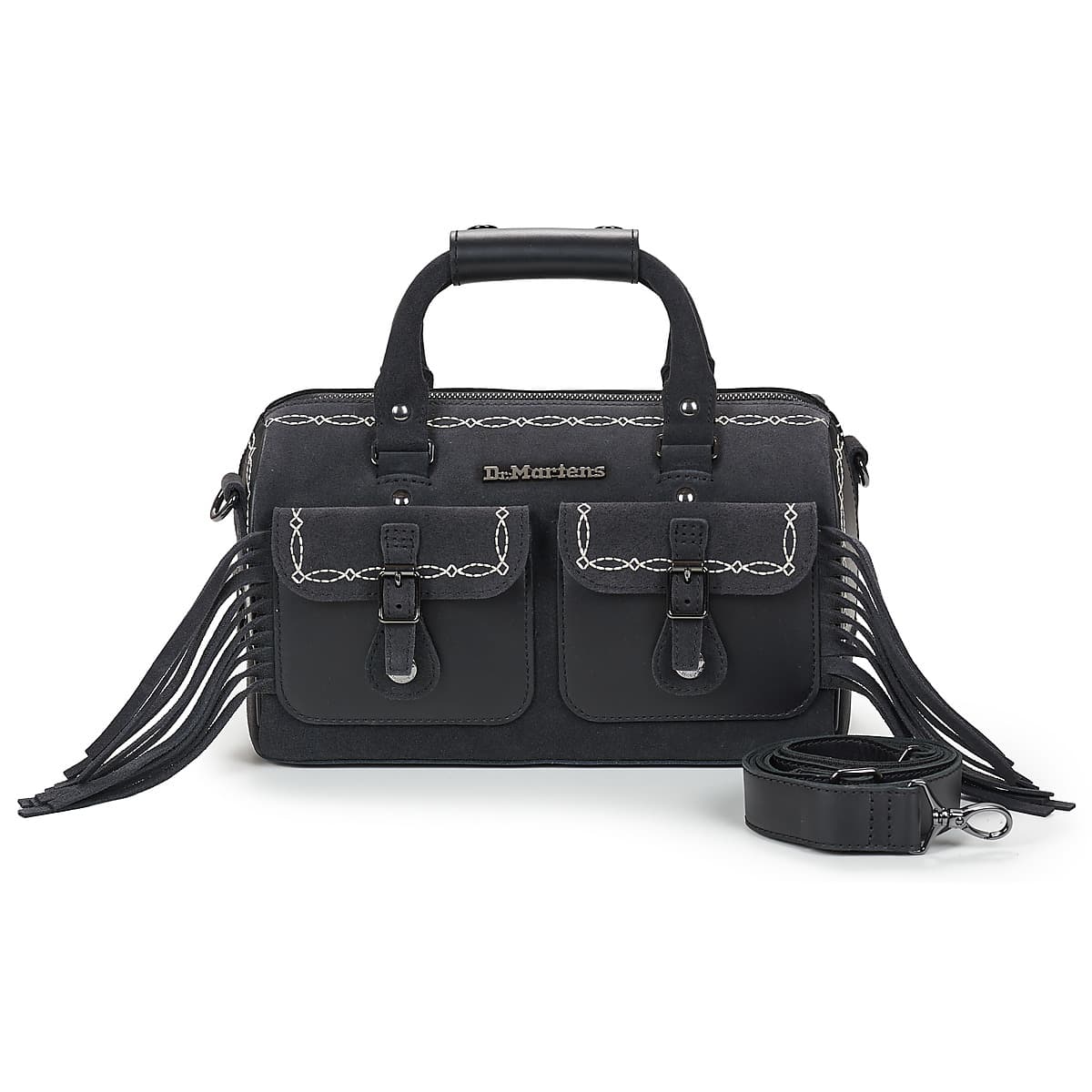Kabelka přes rameno Dr. Martens TOP Handle BAG Black Classic Pull UP+Bronx Suede