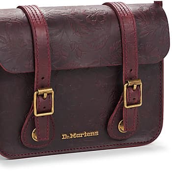 Kabelka přes rameno Dr. Martens 7IN/18CM Satchel Cherry RED Crazy Horse Floral Emboss 4