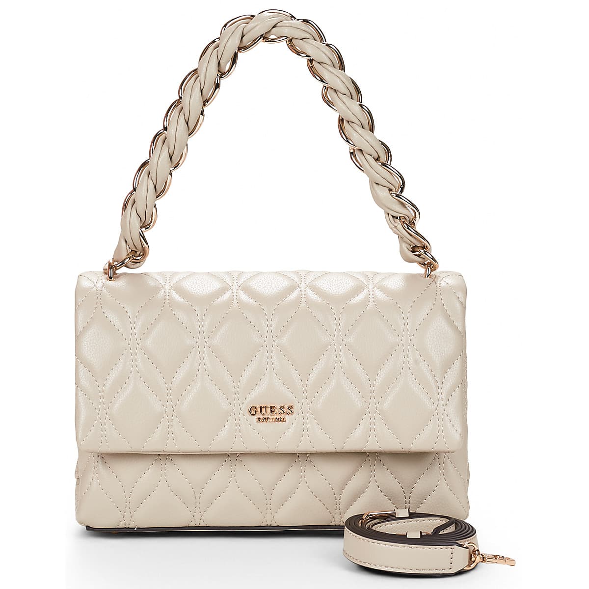 Kabelka přes rameno Guess Maxine Flap Crossbody, bílá