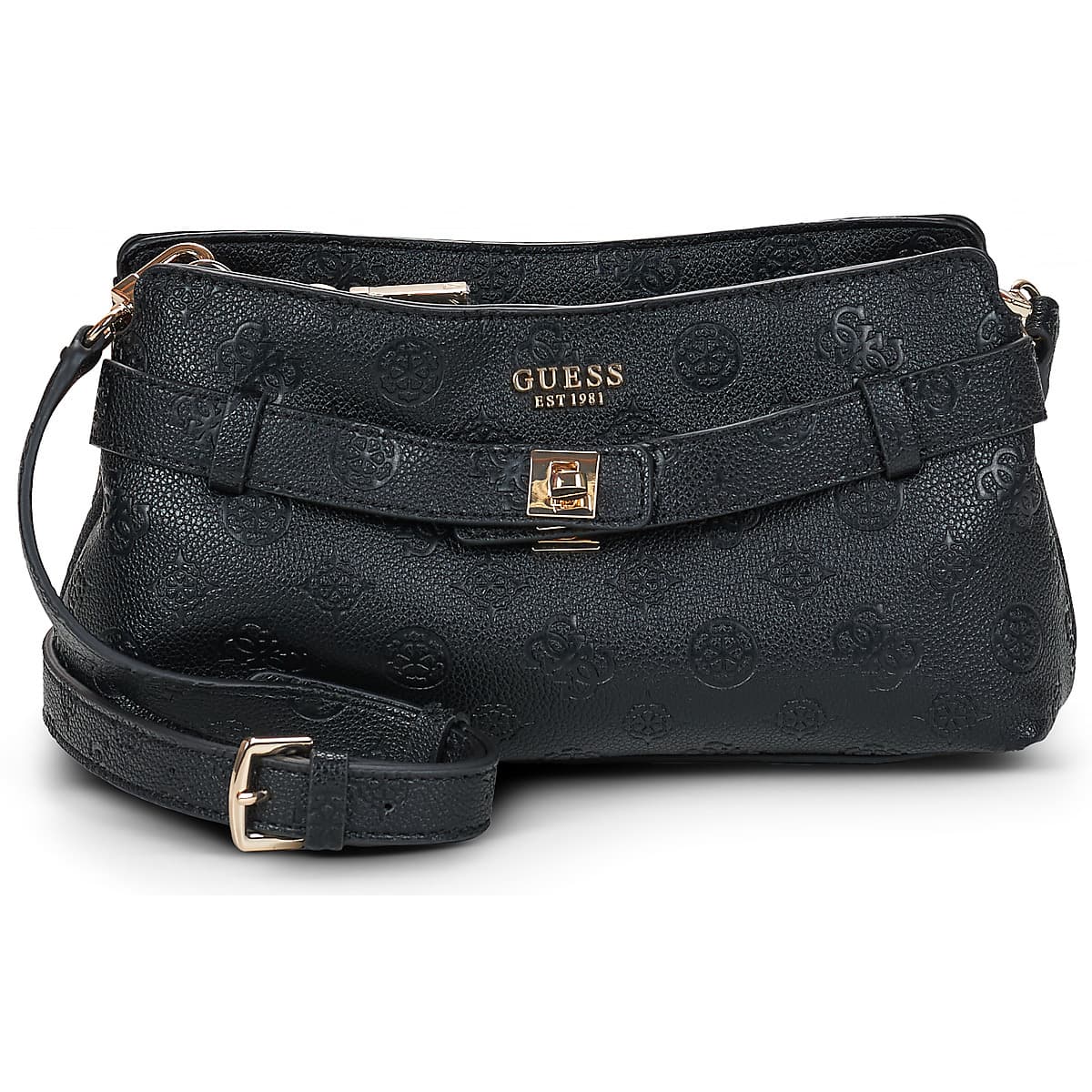 Kabelka přes rameno Guess Ella Logo Girlfriend Crossbody, černá