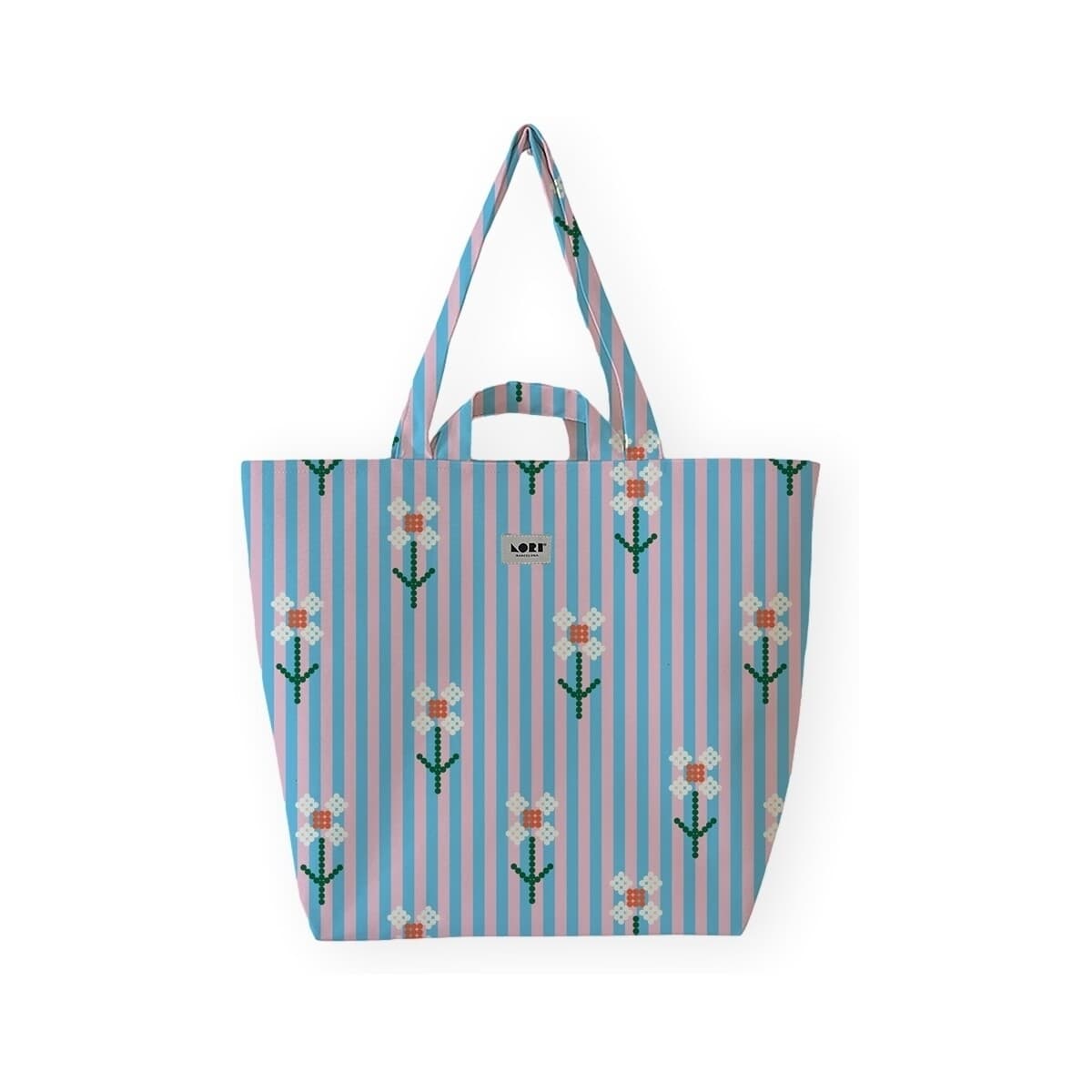 Kabelka Lori Barcelona Fine Stripe And Bloom Flowers - Blue/Pink