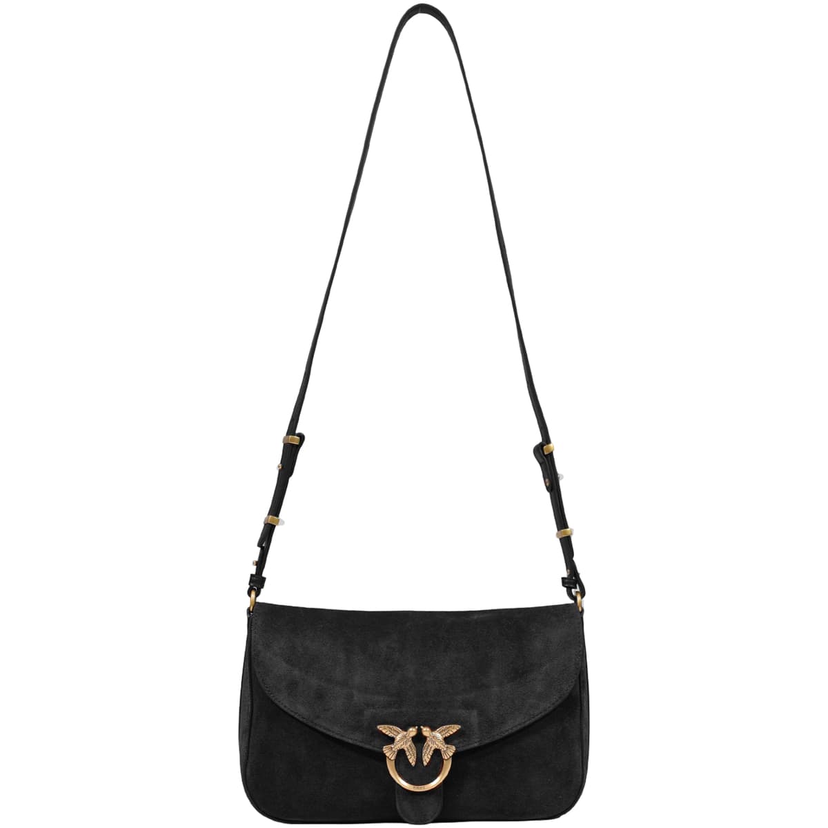 Kabelka přes rameno Pinko Love Satchel Classic Suede 107655 A0F6, černá