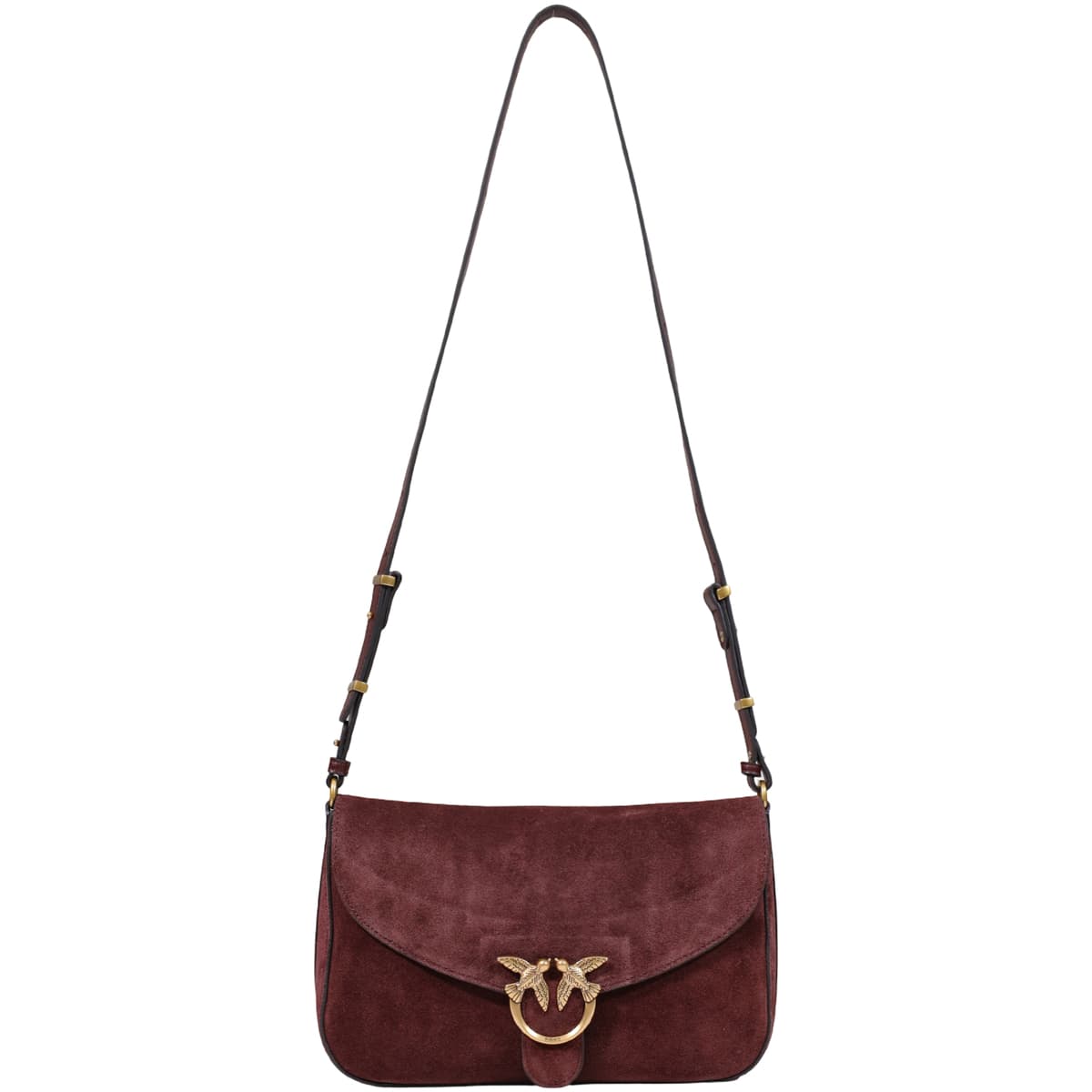 Kabelka přes rameno Pinko Love Satchel Classic Suede 107655 A0F6, hnědá