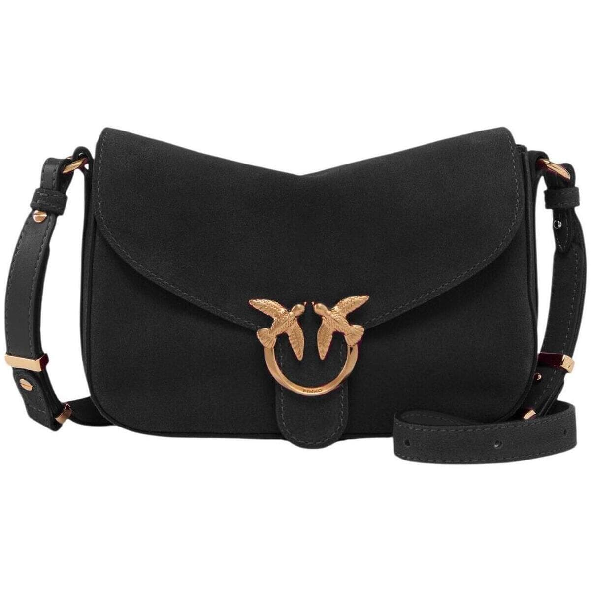 Kabelka přes rameno Pinko Love Satchel Mini Suede 107656 A0F6, černá