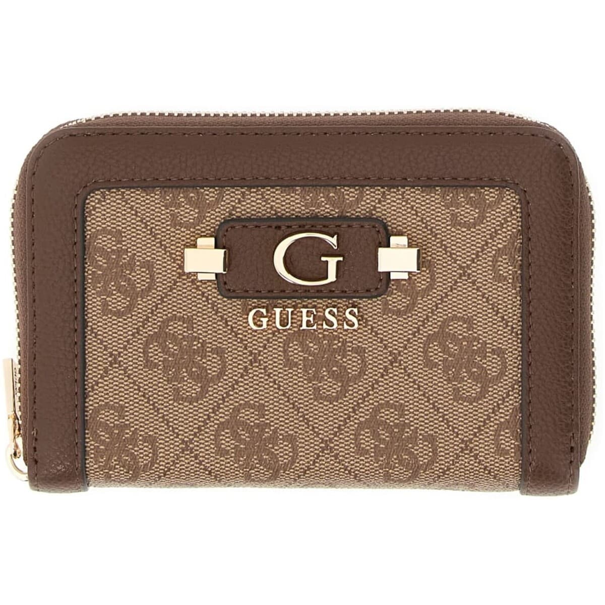 Peněženka Guess Lindsey Slg Medium Zip Around, hnědá